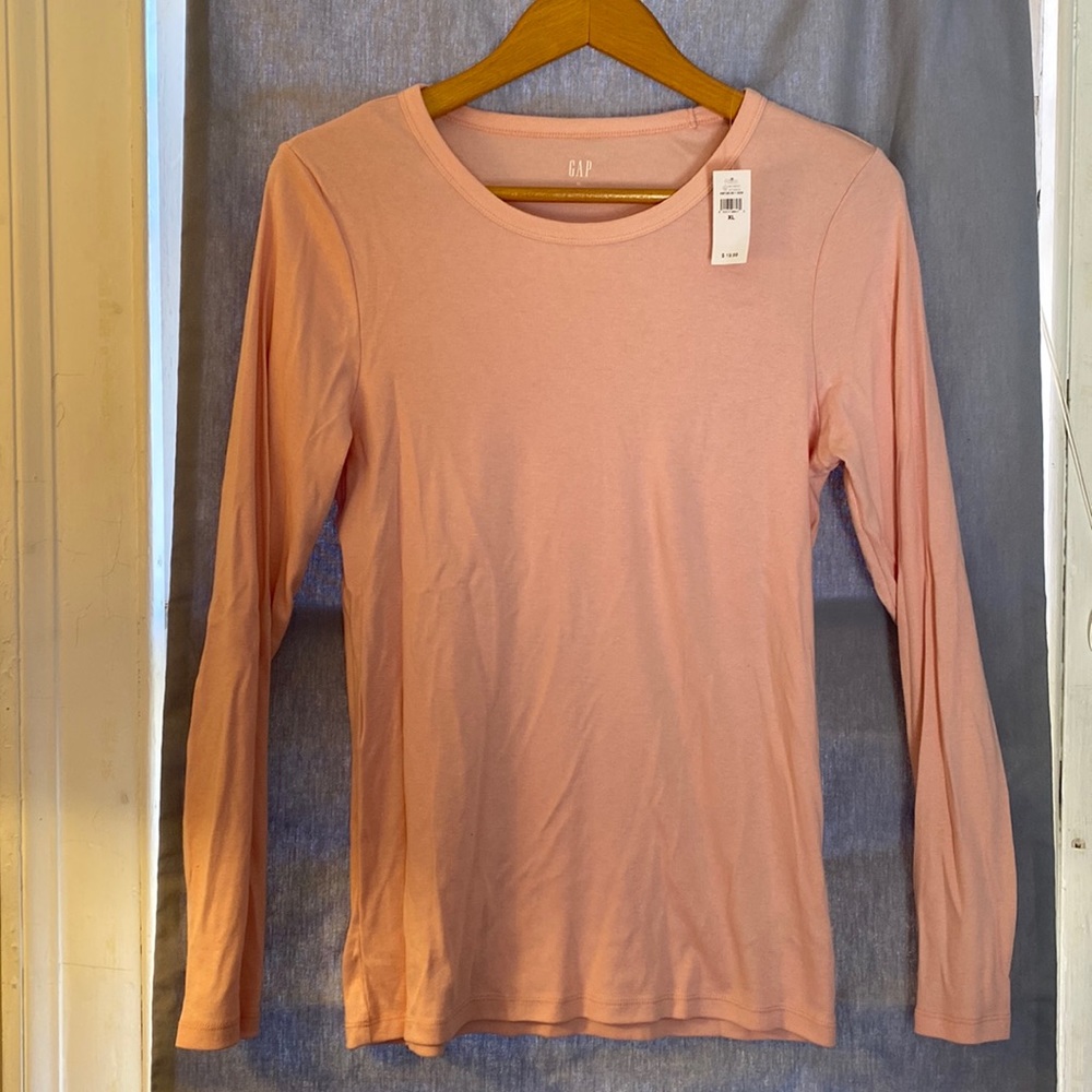 Womens XL Long  Sleeve Favorite T in Pink Dust NWT